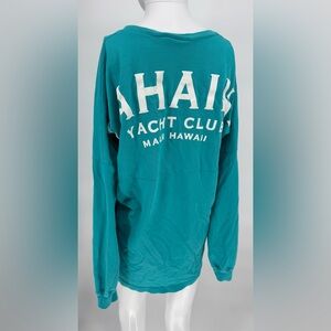 HAWAII Spirit Jersey Long Sleeve Shirt Maui Oahu Medium Fish Teal